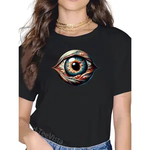 100% Cotton Eyeball Creepy Eye T-Shirt  t shirts women