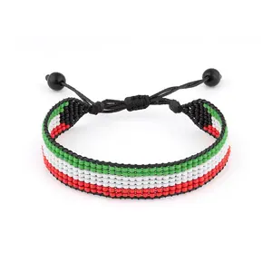 Kuwait Flag Bracelet: Handcrafted Adjustable Unisex Bohemian Style Jewelry