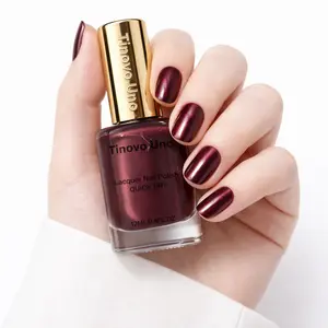 Tinovo Uno Nail Polish – Deep Burgundy 12ML | Quick-Drying | No Curing Lamp Required | Ideal for Daily Use, Gifting, and Salon Use
