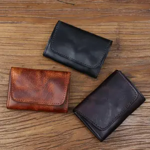 JSERYISGN All-in-One Card & Coin Leather Wallet | Soft Handmade Cowhide | Compact & Portable | Unisex