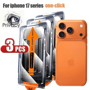 3pcs Privacy Screen Protector,Compatible Smartphone, iPhone 17 Air/Pro Max/Pro/17/16E/16/15-11/X/XS/XR/7/8/SE,One-Click Film Applicator,9H+ Hardness,Anti-Peeping,Scratch Resistant,Anti-shatter,Bubble-Free,Easy to Install