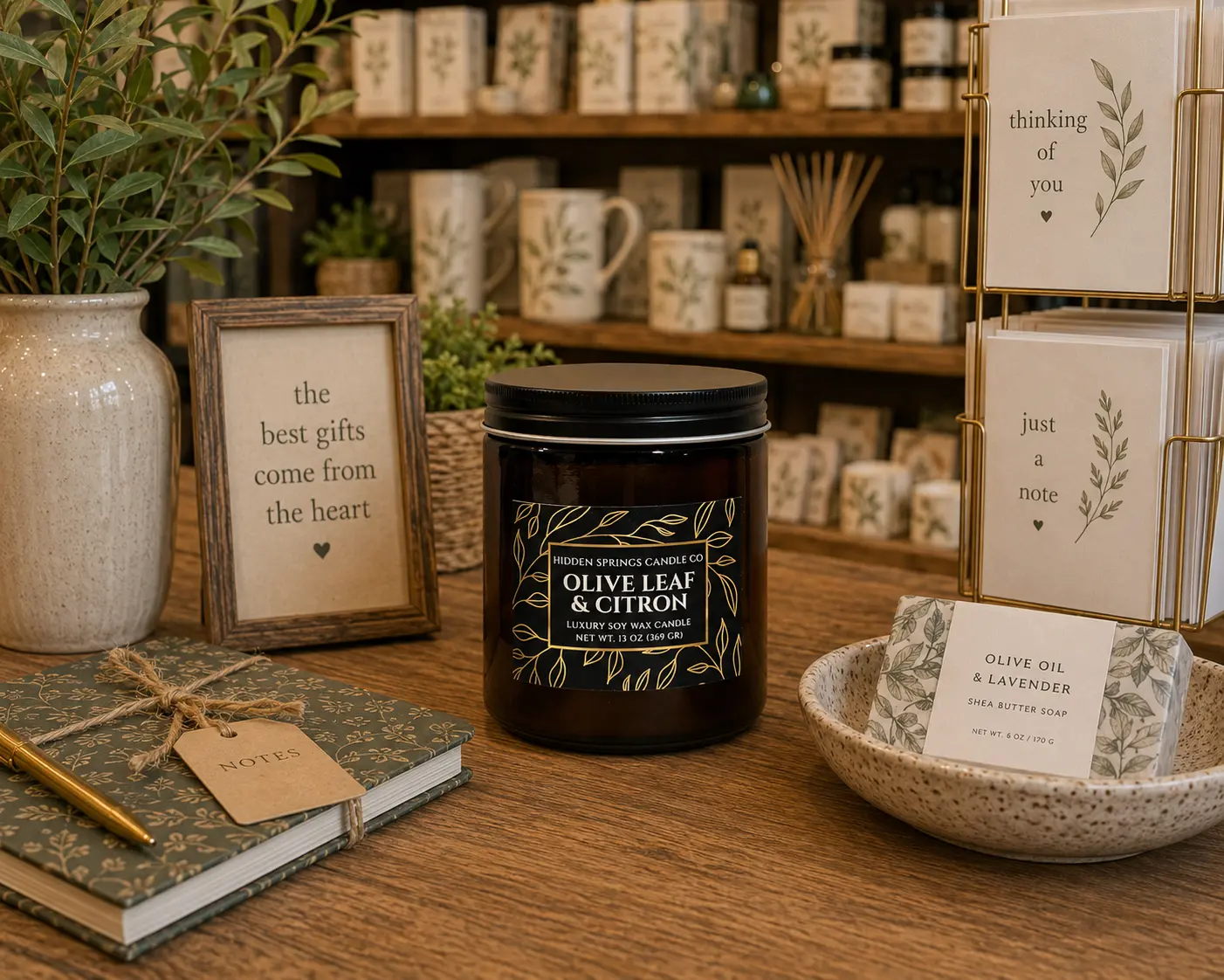 Olive Leaf & Citron Candle | Luxury Soy Apothecary Candle