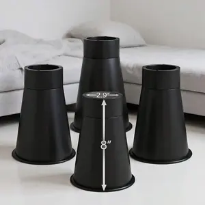 8'' Stable Dorm Bed Risers for Twin XL - Non-Slip Support up to 3000 Lbs, Adjustable Heights Furniture Risers Dorm Essentials, Set of 4 for Round/Square/Irregular Legs