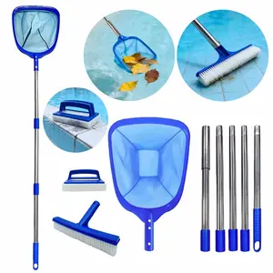 Pool Cleaning Brush Set, Pool Skimmer Net, Leaf Remover, Stain Scrubber, Complete Pool Maintenance Kit, Essential Swimming Pool Tools
