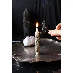 White Love Spell Anointed Candles 4"