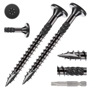 Heavy Duty  Screws #14 x 2-7/8",  Drive Deck Screws, Rust Resistant Outdoor Screws for Log, Timber, Landscaping & Fence, 100 count, Black