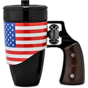 Mug with Rotatable Wooden Handle Gift Boxes, Ceramic Leak-Proof and Scalding-Proof Cup, 16 Ounces Beverage Drinkware Glass Reusable Reuse Tumbler Washable, Best Gift Ideas for Men, Boyfrieds Gifts, Men Gifts Funny Mug