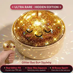 Viral Dumpling Squishy Mystery Blind Box ULTRA RARE Gold Glitter Hidden Edition | Dumpling Squishies Squishy Dumpling Slow Rise Stress Relief Fidget Toy Soft TPR Squeeze Ball Sensory ASMR Gift Adults Teens