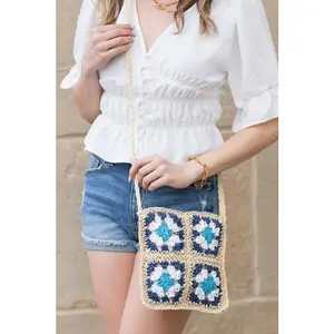 Eliza Crochet Straw Crossbody