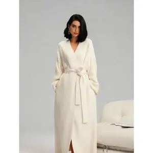 [COZY Soft Plush Feel]Women's Double-Sided Fleece Robe|Thickened Long Plush Casual Loungewear|Warm Flannel Pajamas for Fall & Winter|Soft, Cozy, and Wearable Indoors & Outdoors