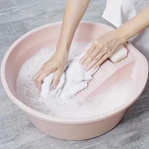 Large Multi-Purpose Laundry Basin with Built-In Washboard - Spacious, Durable Plastic, Easy to Clean - Ideal for Hand Washing Delicates, Heavy-Duty Cleaning, and Organization - Perfect for Dorms, Home Use, and Camping, Laundry Room Accessor