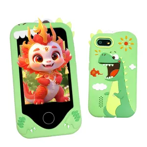Upgraded Kids Dinosaur Phone Interactive Toy, Boys & Girls Children's Smart Phone Toy, 2.8 Inch Touch Screen Toy with Dual Camera, Games & Music, Perfect for 3-12 Year Old Kids Christmas Holiday Birthday Gift, Includes 32G Card