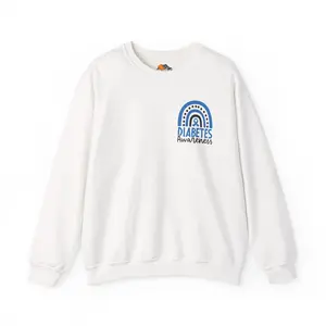 Diabetes Awareness Crewneck Sweatshirt | Blue Ribbon Graffiti Design