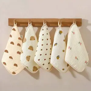 5pcs Baby Infant Saliva Towels, Multifunctional Cloth Bibs, Washable Reusable, Super Soft Breathable Absorbent, Triangle Anti-Spill Napkins