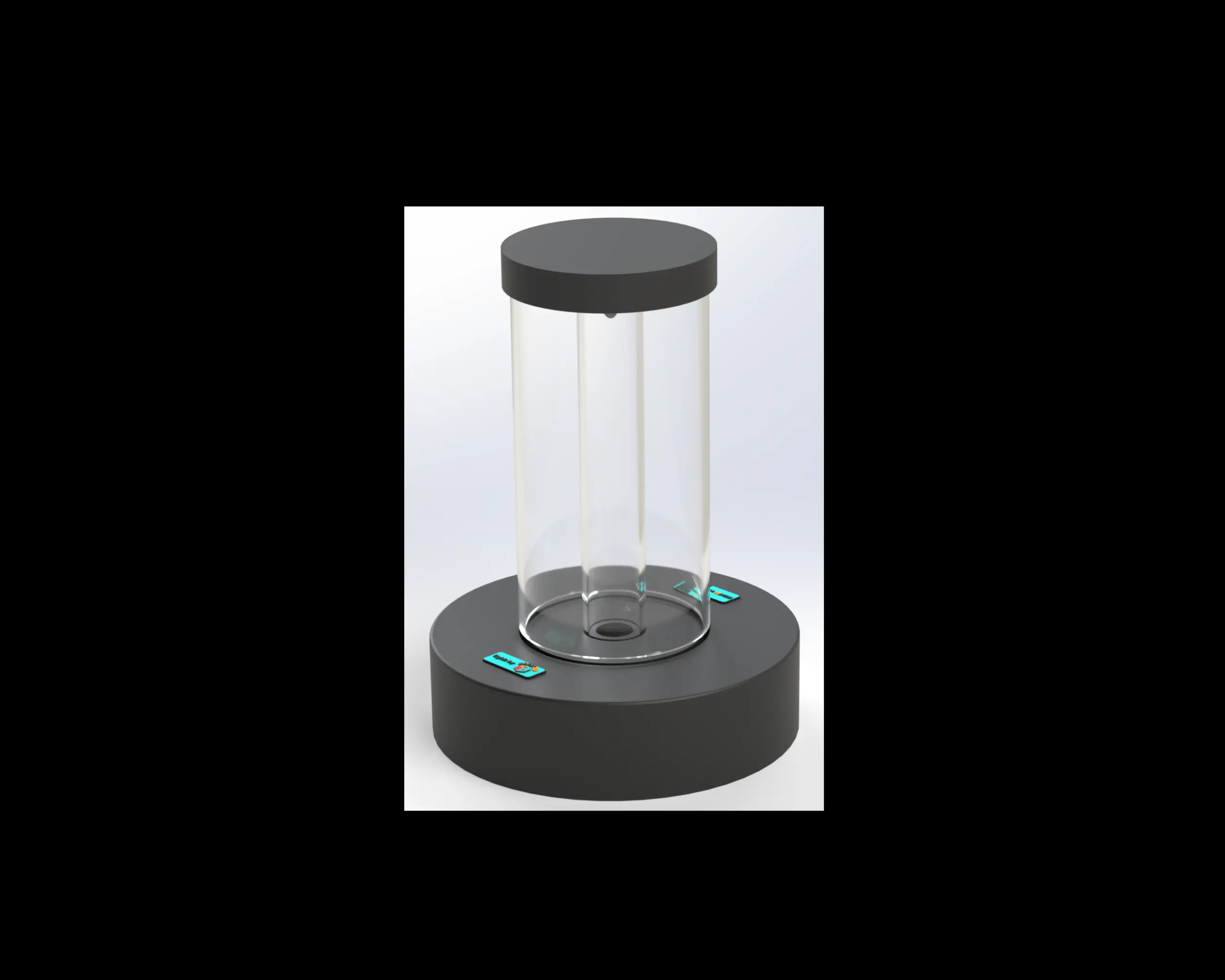 1’ Round Fillable Clear Table LED Light
