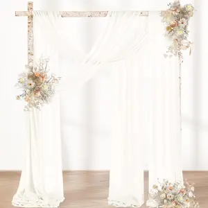 Wedding Arch Draping Fabric 1 Panel 29" x 20Ft Sheer Wedding Arch Backdrop Drapes Outdoor Curtains for Ceremony Party Background Ceiling Decor