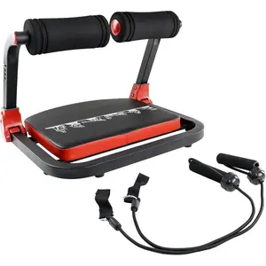 Ab Workout Equipment,Ab machine with Resistance Bands for Stomach Workout,Ab Crunch Machine Sit Up Machine with 4 Adjustable Resistance for Home Exercise,330 LBS Weight Capacity