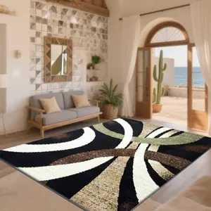 Velvet + Soft, Comfortable Modern Art Geometric Lines Abstract Texture Pattern Printed Carpet, Home Decoration Carpet, Decorative Rug, Living Room Large Carpet Sofa Cushion Door Mat Coffee Table Mat Bedroom Carpet Bedside Carpet, Area Rugs