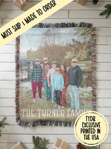 Custom Photo Woven Blanket – Personalized Family, Wedding & Memory Throw