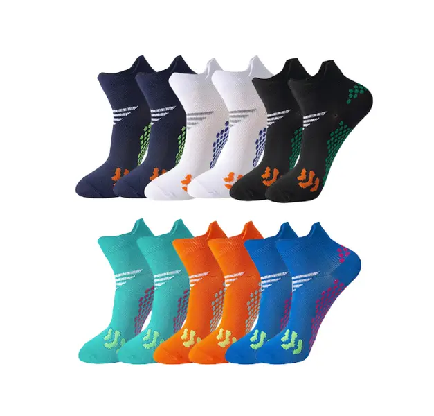 3Pairs Cushioned Sports Socks - Men & Women, Soft Breathable, Breathable Fabric, Anti-Slip, Moisture-Wicking Athletic Ankle Socks for Running, Gym, Mixed Color Socks
