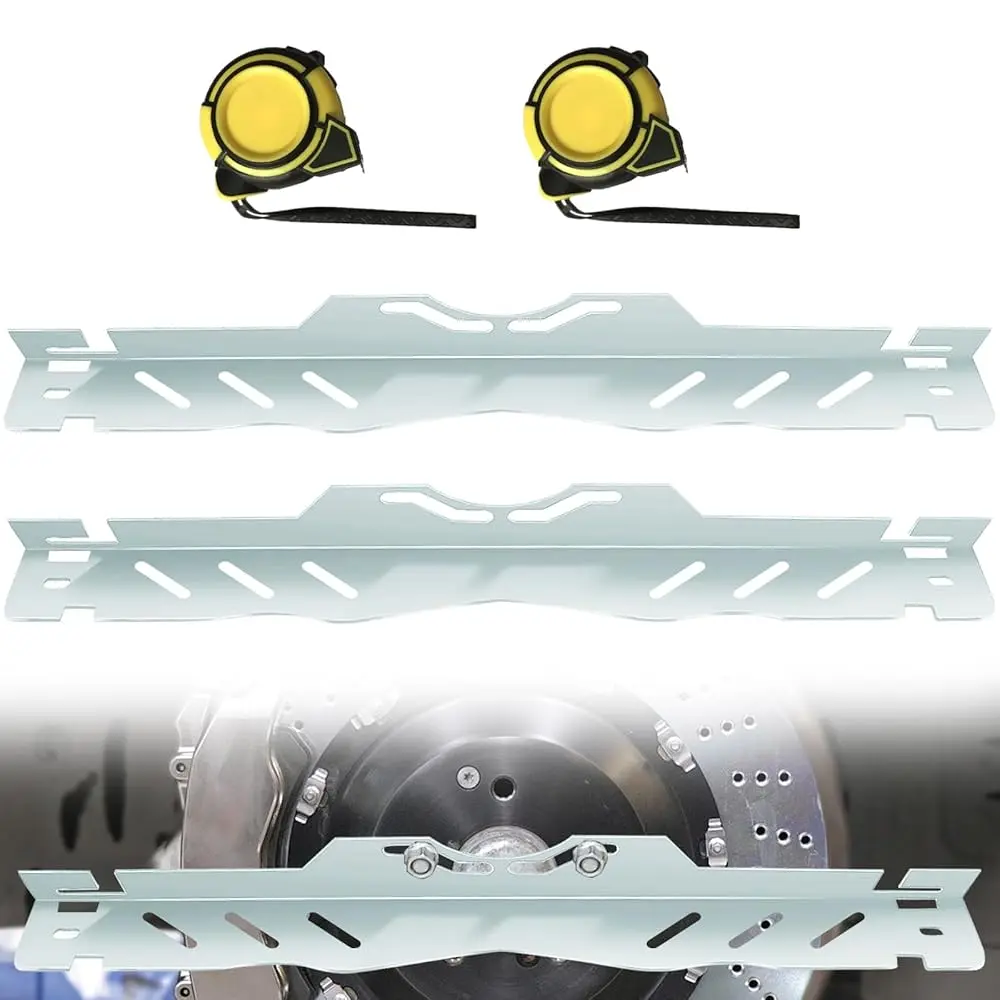 2 Pack Wheel Alignment Tool Kit with Measuring Tapes, Heavy Duty Toe Alignment Plates for Car DIY Use, Fast & Easy Front End Alignment Tool, Black & White