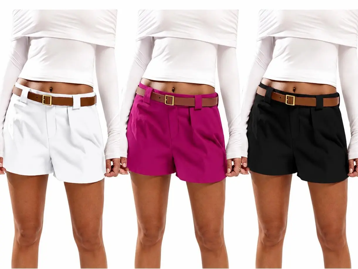 Women's spring and summer fashionable stretch short casual shorts, available in three colors
