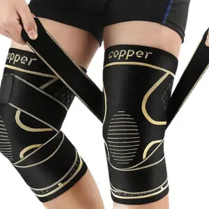 Copper‑Infused Knee Brace with Adjustable Compression Straps | Professional Knee Support for Running, Basketball, Gym & Intense Workouts