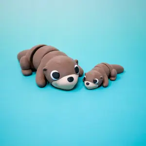 Otter Pocket Pal Flexi Otter Mini Articulating Fidget - Adorable 3D Printed Articulated Design for Stress Relief and Desk Fun