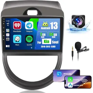 Car Radio Stereo for Kia Soul 2010 2011 2012 2013,Wireless Carplay Android Auto, Android  System, 2+64GB, 9 Inch Touch Screen Bluetooth Car Radio GPS WiFi SWC Backup Camera