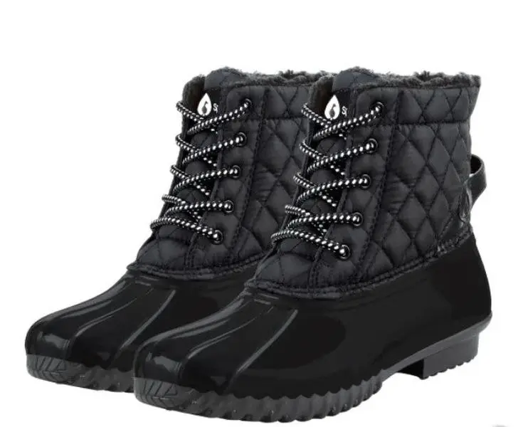 Sporto Ladies' Size 8 Duck Boot Water Repellant, Black, New in Box