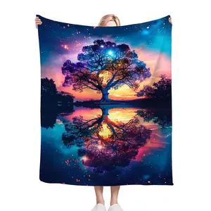 Tree Blanket Tree of Life Throw Blanket Tree Gifts and Decor Fantasy Tree Blanket for Women Men Girls Boys Soft Warm Cozy Fleece Blanket for Couch Sofa ​Bed 50x40