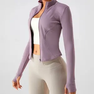 Bbl Zip Up Activewear Running Training Athlete Workout Pockets Yoga Gym Fitness Track Sport Jacket Women