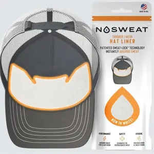 NoSweat Trucker Hat Sweat Liners - Mesh Hat White, 25 Pack, Patented Sweat Absorbing Liners Made in the USA, Unisex
