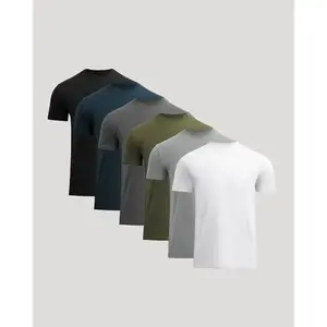 2026 Cotton Men's Crew Neck 6 Pack Black Carbon Navy Green Heather Grey and White T-Shirt Casual Crewneck t shirt t shirt for men men graphic tees trendy t-shirts Tshirt men's t shirts 90s graphic tees trendy t-shirts vintage tees