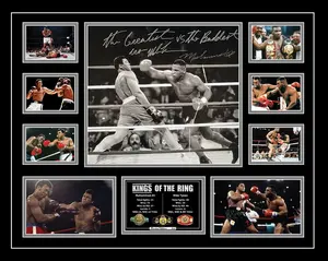 MUHAMMAD ALI & MIKE TYSON SIGNED PHOTO POSTER LIMITED EDITION POSTER PRINT UNFRAMED MEMORABILIA