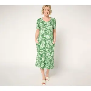 Denim & Co. Regular Favorite Jersey Short Sleeve Midi Dress