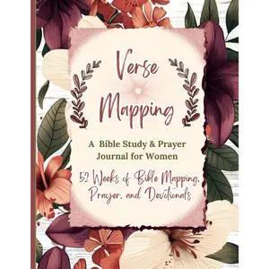 Verse Mapping: A Bible Study, Gratitude, and Prayer Journal for Engaging with Scripture: 52-Week Faith Planner and Devotional, Church Note-Taking Notebook, Perfect Religious Gift for Women
