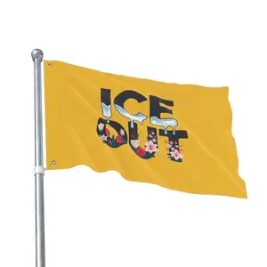 ICE OUT Floral Flag, Liberal Activism Flag, Anti-ICE Political Flag, Progressive Protest Accessories Multi Garden Decor