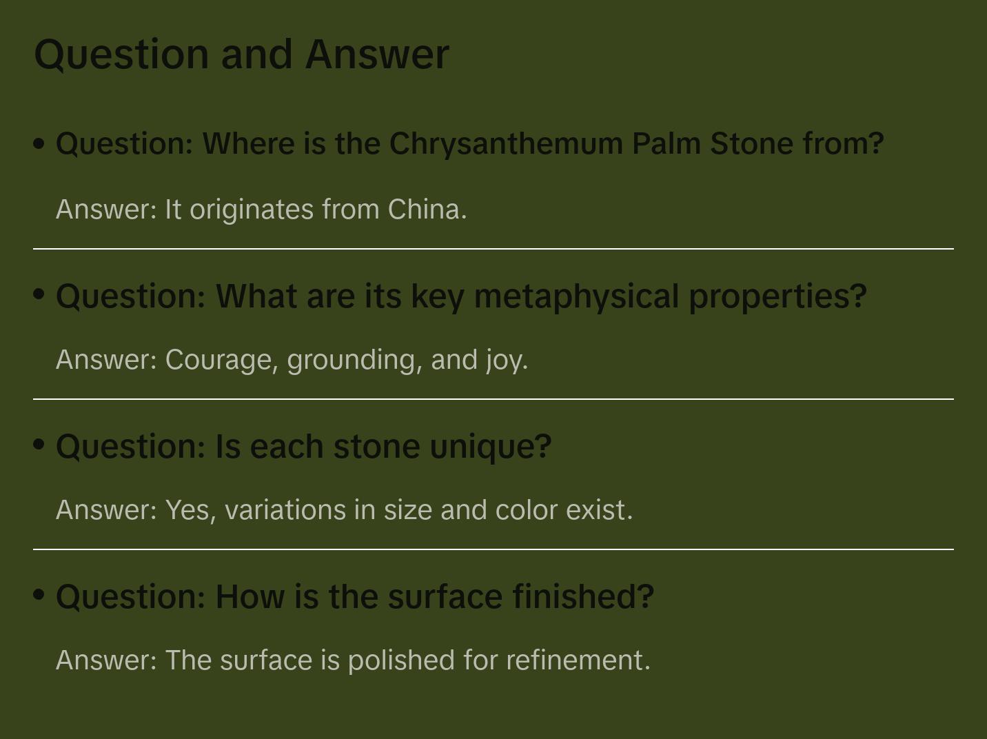 Chrysanthemum Palm Stone - Polished Stone Oval