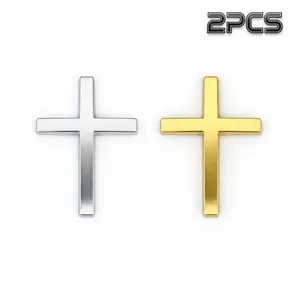 2PCS Universal  Design Car Exterior Decorative  – Metal Car Decals for Cars, Motorcycle & SUV, Easy Application Stylish  Decoration, christian cross sticker, stylish auto accessory,      faith accessories