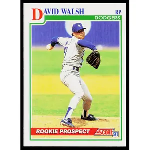 Dave Walsh 1991 Score #351 RC Los Angeles Dodgers