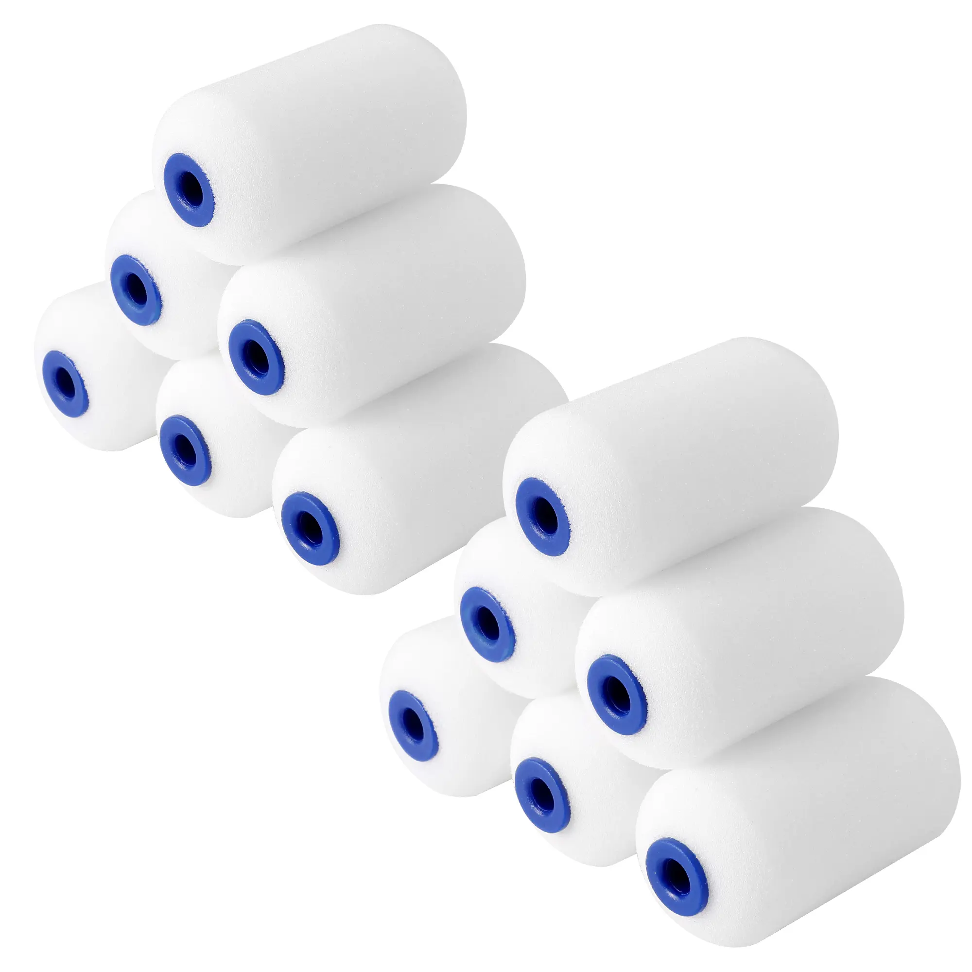 #Summersales WORKPRO 12-Pack Foam Paint Roller, Small Paint Roller Kit, Mini Paint Roller for Painting Walls, Cabinets, Doors, Fences, etc.