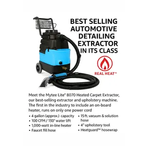 Mytee 8070 Cleaning Bundle Heated Carpet Extractor & Auto Detailer w/ 15' Hose & 4" Tool - 4 Gallons + FREE RMC 1 Gallon DeFoam IT