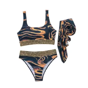 Cleopatra Bikini Set with Matching Scarf