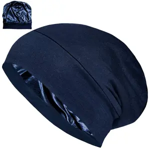 Satin Lined Beanie for Natural Curly Hair Women