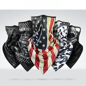 Magic Headscarf Sunscreen Ice Silk Cycling Mask Anti-ultraviolet Cold Quick-drying Headgear Printed Triangle Towel cooling neck gaiter 4 seasons Sport Bik Men and Woman Outdoor Sport UV Protection