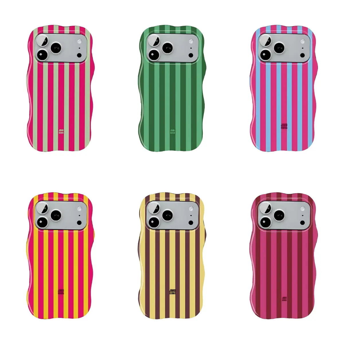 Jimo Corna Bold Stripe Combo Art #2 Shockproof Protective Cellphone Casing - Drop-Protective Cover for iPhone 17 Pro Max, 16, 15 Plus, 14, 13, 12 Pro