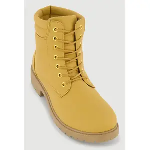 Lace Up Block Heel Combat Boots