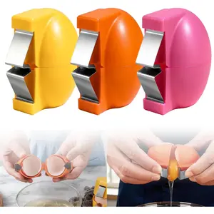 3 count Egg Shell Opener Egg Separator for  Eggs,Hard Boiled Egg Peeler Egg Cube Egg Separator,  Off Cooked Eggs,Stainless Steel Eggshell Breaker Kitchen Gadgets (3egg)