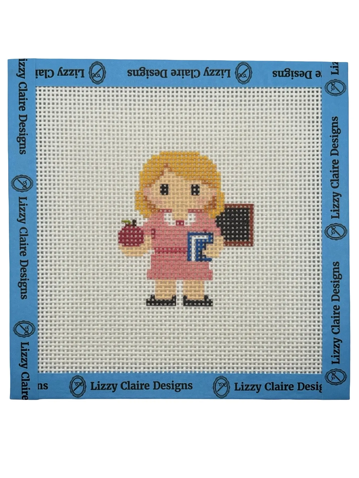 School Teacher Lizzy Claire - 13 mesh - 6 x 6 - Needlepoint Canvas